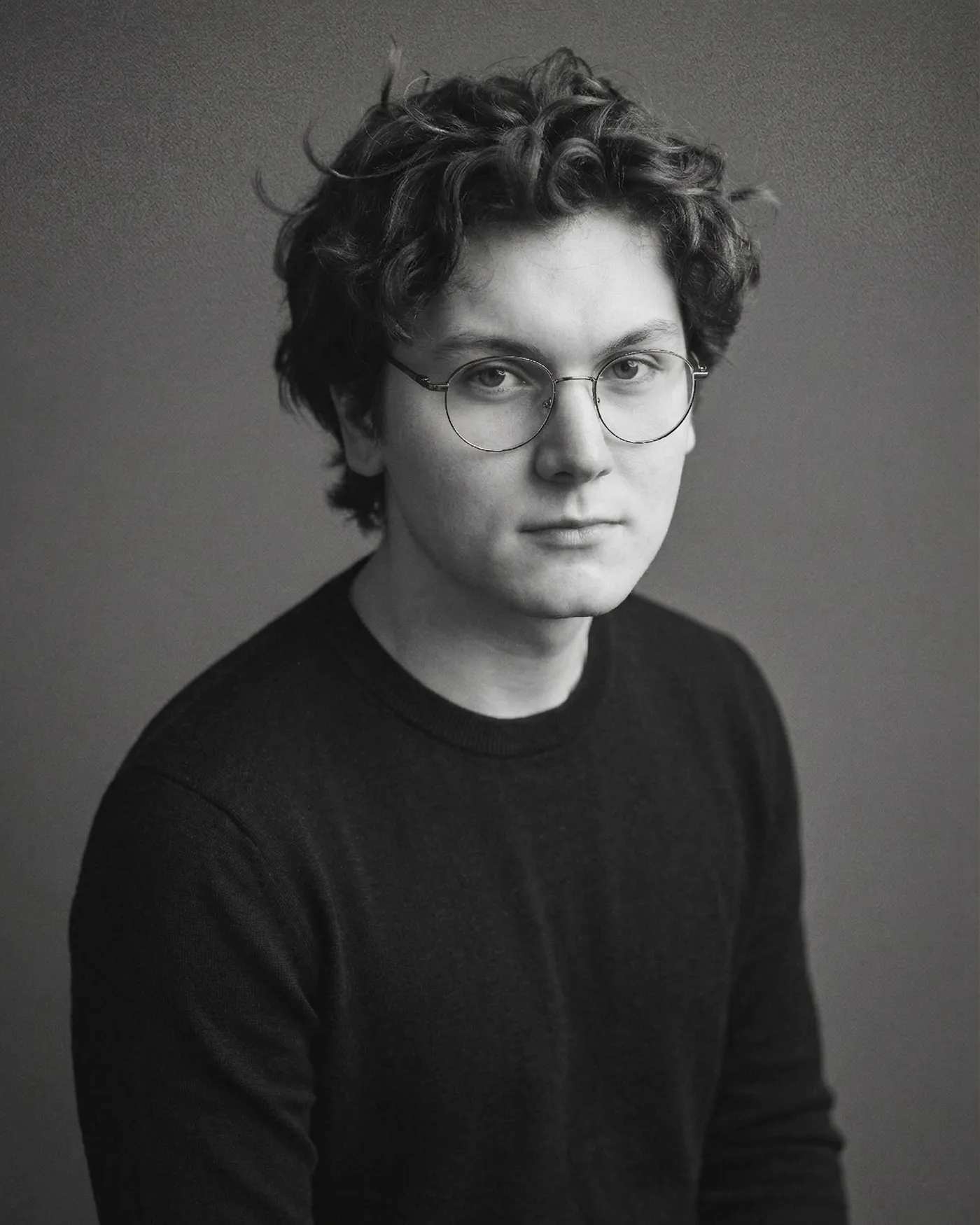 Black and white professional portrait of Alexander Horner