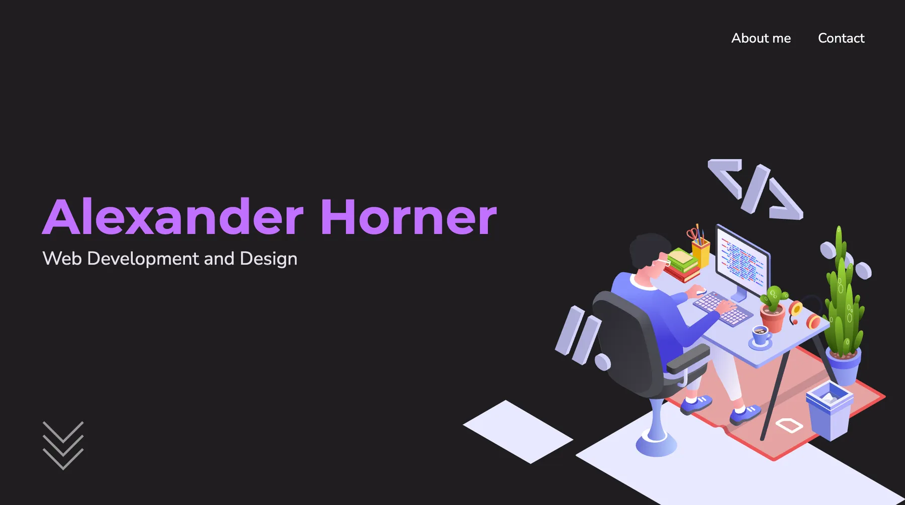 Screenshot of the 2022 portfolio homepage